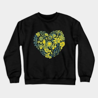 Heart of Flowers for Ukraine (Yellow and Blue) Crewneck Sweatshirt